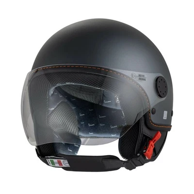 PIAGGIO Demi-Jet Helm Für Vespa Langhe Grau/Orange