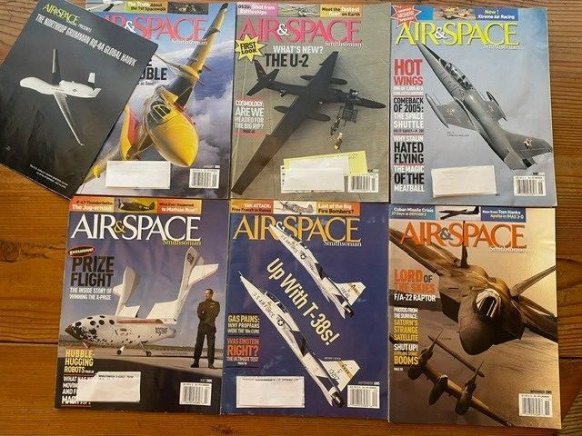 AIR & SPACE Magazine ~ LOT OF 6 ISSUES + BONUS GLOBAL HAWK POSTER ~ 2005