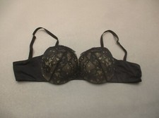 34B MAIDENFORM Womens Black Lace Padded Underwire Back Closure Push-Up Bra 3U