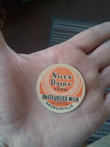 RARE OLD NILES DAIRY FARM PASTEURIZED MILK CAP GEORGIAVILLE STAPLE RHODE ISLAND - Picture 6 of 6