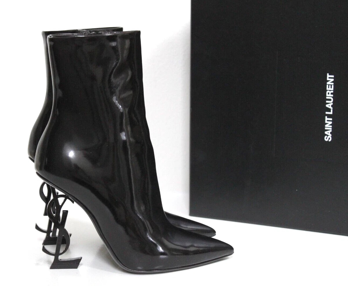 Saint Laurent Patent Leather Upper Ankle Boots for Women for sale