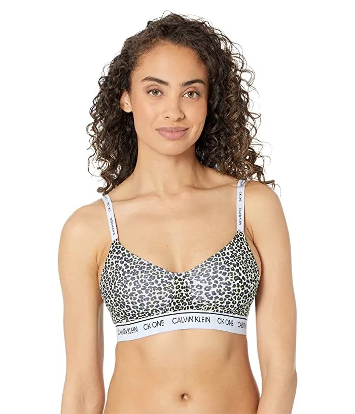 Calvin Klein ANIMAL PRINT CK One Cotton Lightly Lined Bralette, US Medium