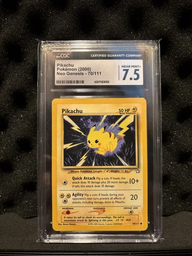 CGC 7.5 Pikachu Neo Genesis 70/111 Regular Unlimited Pokémon TCG Near Mint+