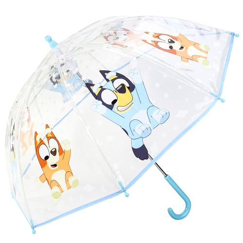 Bluey Everest Dome Umbrella Kids Childrens Boys Girls Transparent Blue - Picture 1 of 6