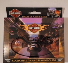NIB Harley Davidson Playing Cards in Collector Tin Motorcycles BICYCLE Sealed