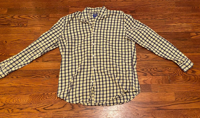 Vintage Le Tigre Button Up Shirt Long Sleeve Mens Large Plaid Rare Color