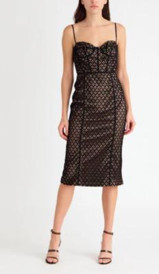 chinese dress ladies 29337 Asymmetric Bardot Midi Dress with Floral Shoulder
