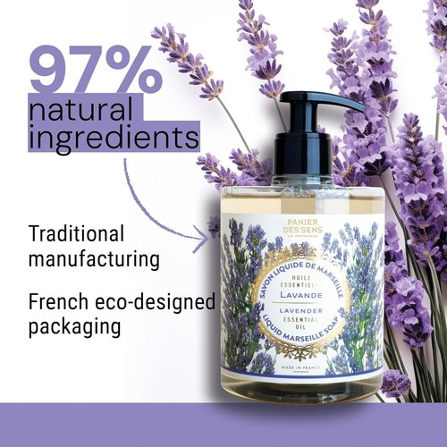 Traditional French Lavender Liquid Soap - 500ml - Natural, Hydrating & Gentle - Picture 7 of 10
