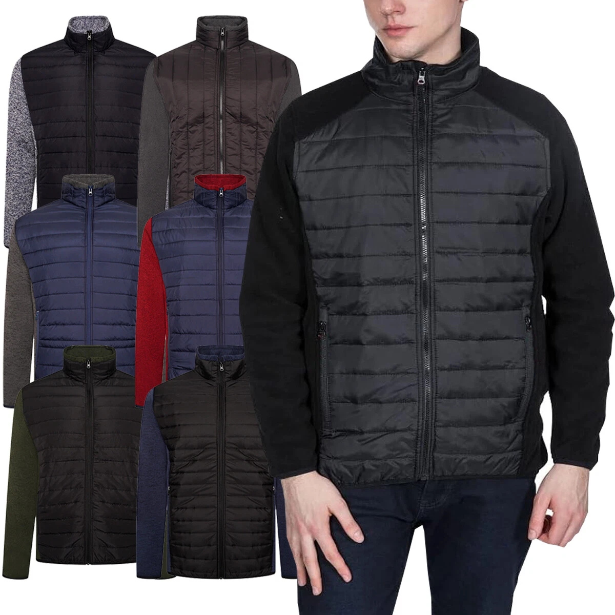 Mens Hybrid Jacket Fleece plain pockets full Zip Anti Pill Work Casual Heavy Top
Opens in a new wind