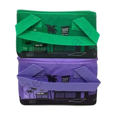 Trader Joe's Mini Insulated Tote Bag Bundle Green & Lavender Limited Edition!!