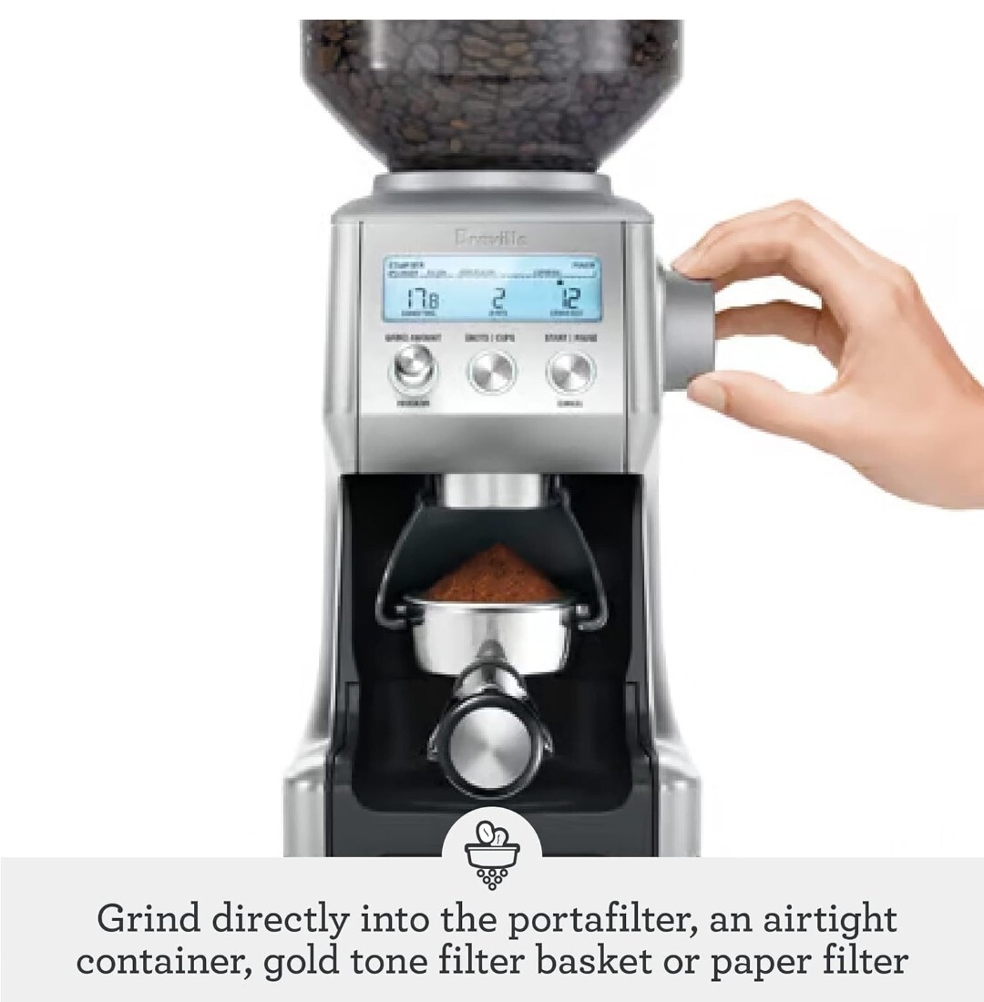 Breville Smart Grinder Pro Coffee Bean Grinder Brushed Stainless Steel