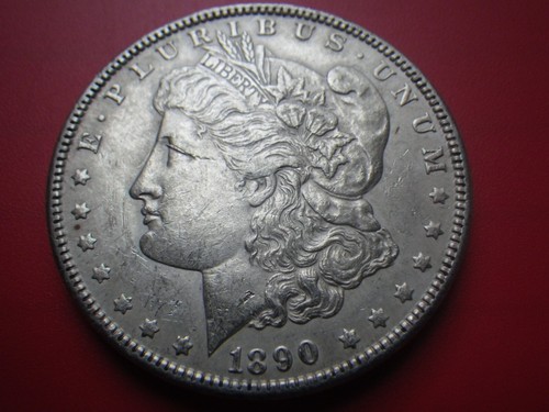 1890-P MORGAN $- UNCIRCULATED-GOLD TONED BEAUTY-100% MS GRAM WT. +++ EYE APPEAL