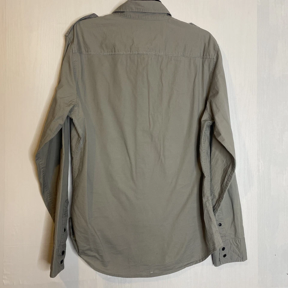 Fox Racing Shirt Mens Large Slim Grey Gray Button Up Rockabilly Dirt Bike - Image 2 of 4