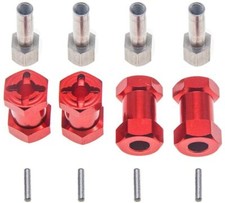 NHX RC 12mm Wheel Hex Hub 20mm Offset Extension Adaptor 4Pcs Red