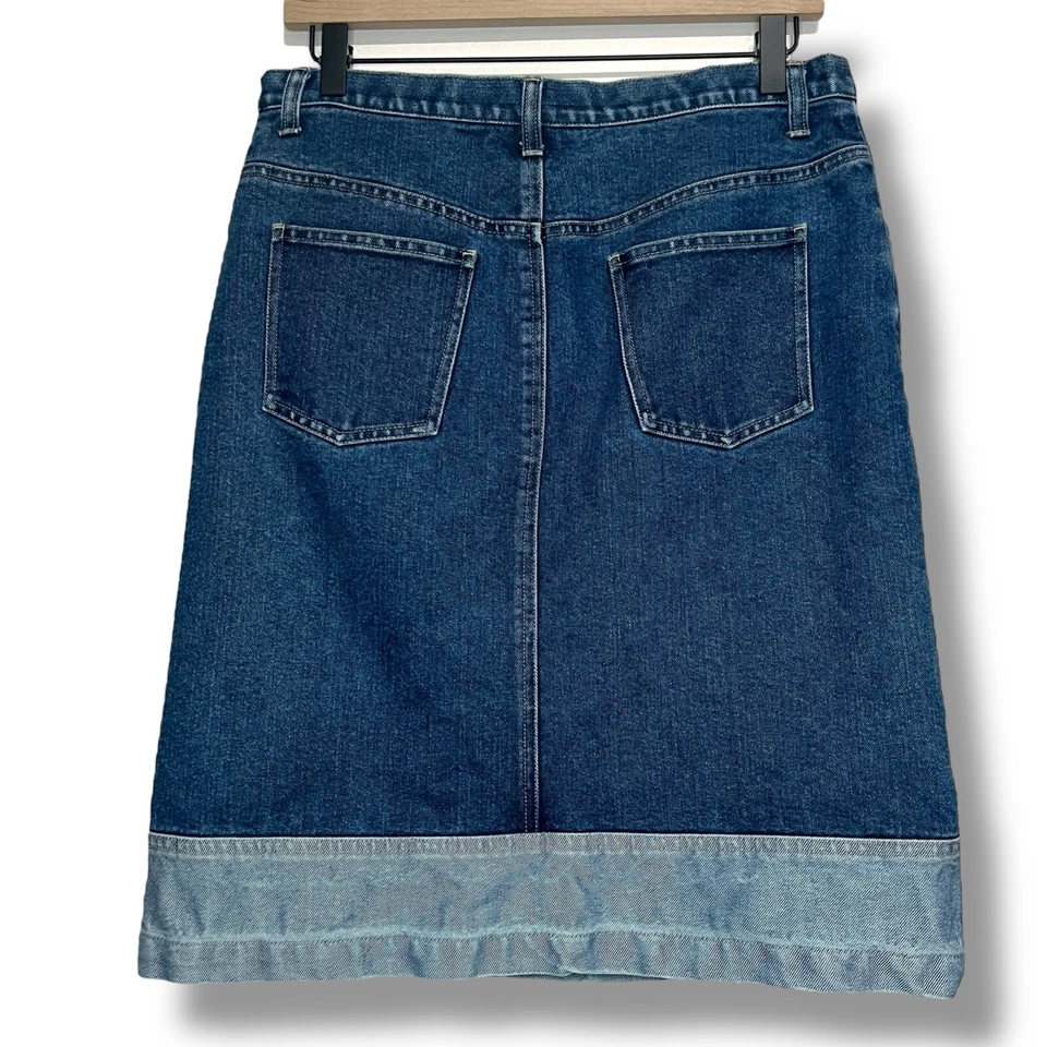 Falda vaquera vintage Paul Harris dos tonos talla 10 hasta la rodilla Foto 2 de 4