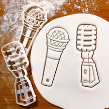 Set of 2 Microphone Cookie Cutters - mic, mus...