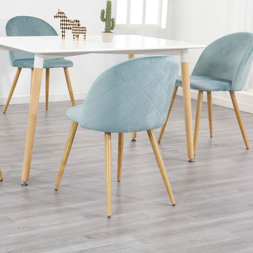 Pack de 4 Sillas Comedor Sillón Moderno de Terciopelo Sillas Tapizadas Verde - Imagen 9 de 10