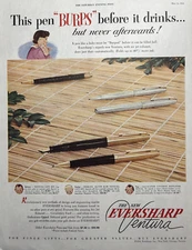 1954 Eversharp Pens Ventura Burps Before Drinks New York Gifts VTG Print Ad