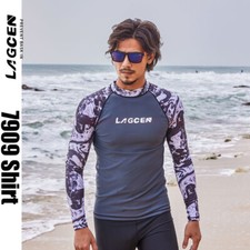 MEN'S RASH GUARDS LONG SLEEVED SURF SNORKELING WATER SPORTS SWIM TOP SHIRTS 7909