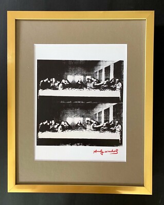 ANDY WARHOL + 1984 SIGNED LAST SUPPER POP ART MATTED  AT 11X14 @#1