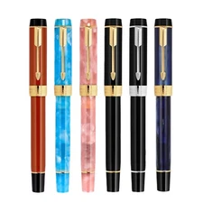 Jinhao 100 Little Centennial Duofold Resin Fountain Pen Fine Nib 0.5mm Gift