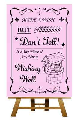 Rosa Wunsch gut personalisiertes Hochzeitsschild / Poster