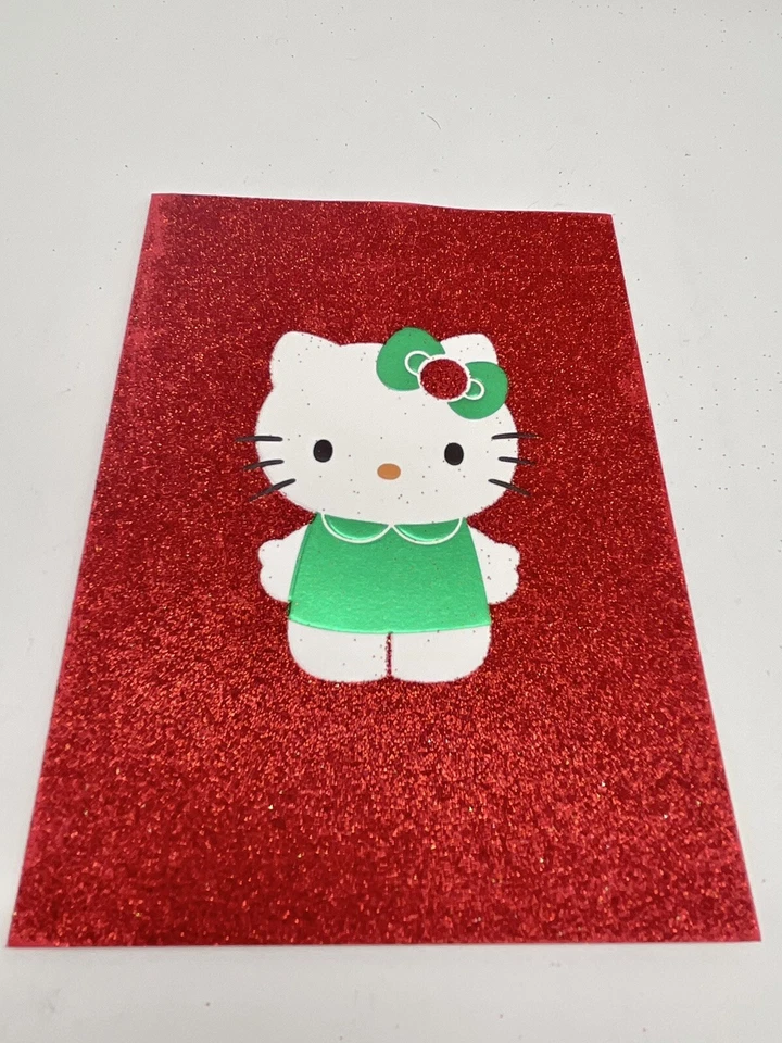 Hello Kitty Red Glitter Christmas Card Papyrus With Envelope Seal 10 Count - Image 2 of 4