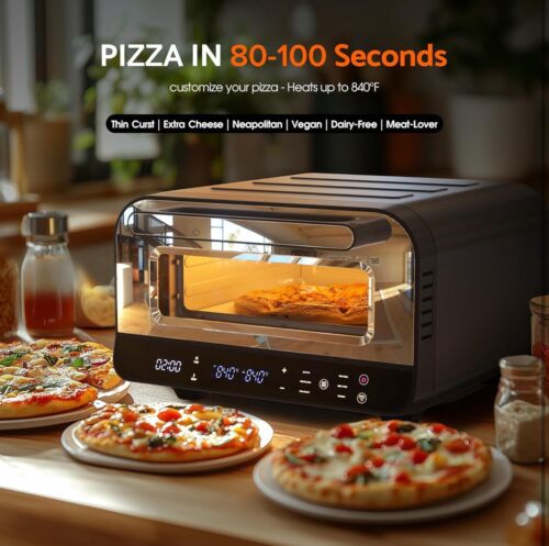 Cobuy Indoor & Outdoor Countertop Pizza Oven, 1700W Pizza Maker with 6 Presets - Picture 4 of 9