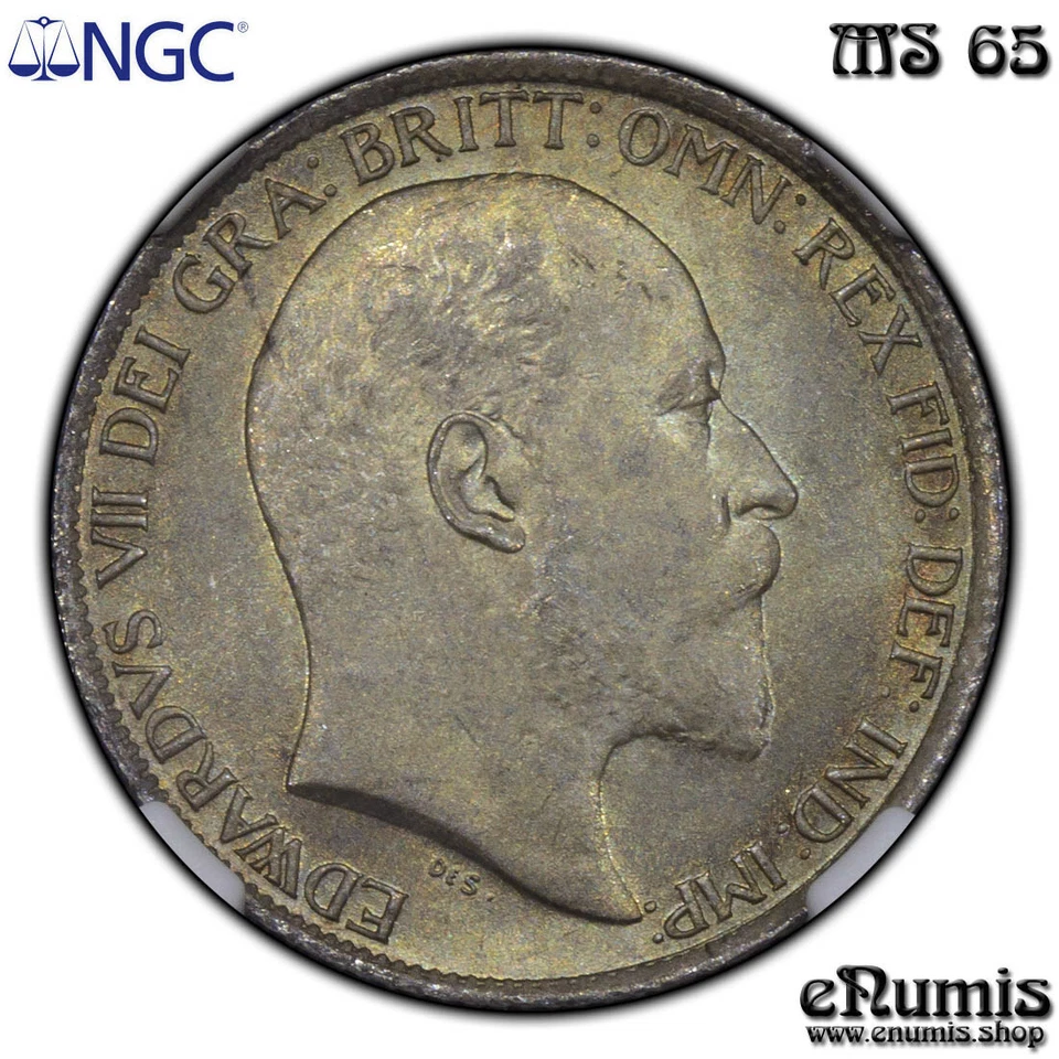 Great Britain, Edward VII, Sixpence 1902, nicely toned, NGC MS 65 - Image 3 of 4