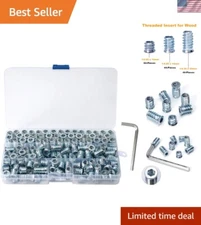 150-Piece 1/4-20 Threaded Insert Kit for Wood - Durable Steel Construction