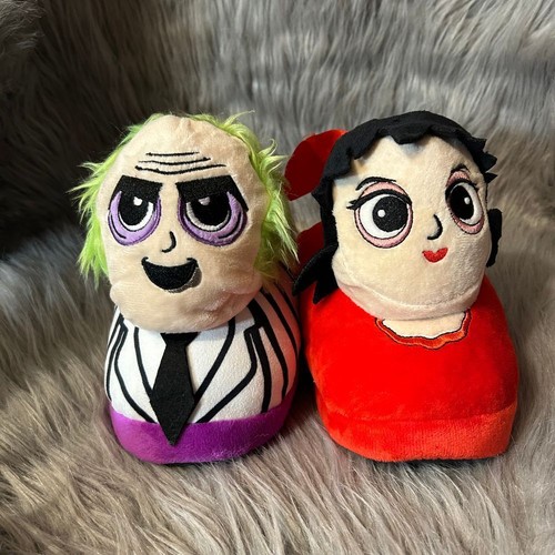 Ground Up Beetlejuice Slippers Womens Size 9-10 Slip On Plush Shoes Lightweight