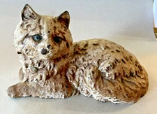 HUBLEY CAST IRON CAT GREEN EYES PINK BOW