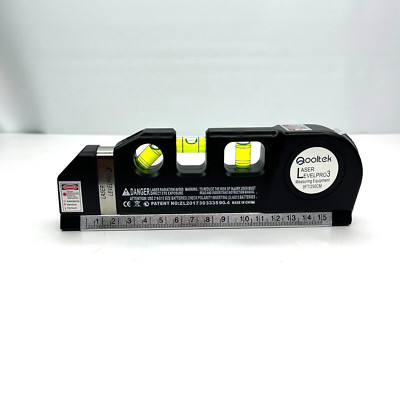 QOOLTEK Pro3 Multipurpose Level Cross Line Laser 8 Feet Measure Tape Ruler