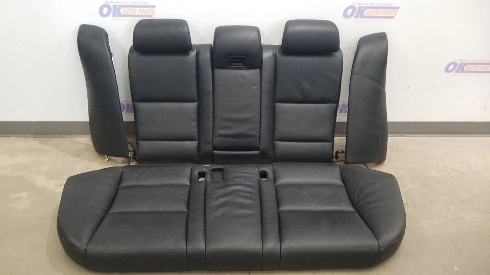 07 BMW M5 E60 COMPLETE REAR SEAT ASSEMBLY BLACK LEATHER Foto 2 de 4