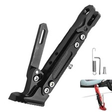 Motorcycle Kickstand, Height Adjustable Foot Side Support Parking 1 PC Black