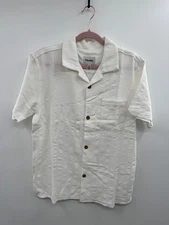 Rhythm Daytona Shirt Men's M White Textured Short Sleeve Button-Up Classic NWT