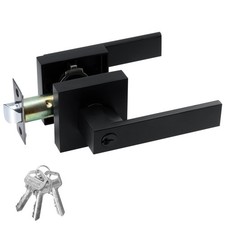 Entry Door Lock Set Square Door Lever Bedroom Privacy Locking 2 keys