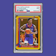 2025 Topps Chrome VJ Edgecombe True Gold Refractor RC 41/50 PSA 9