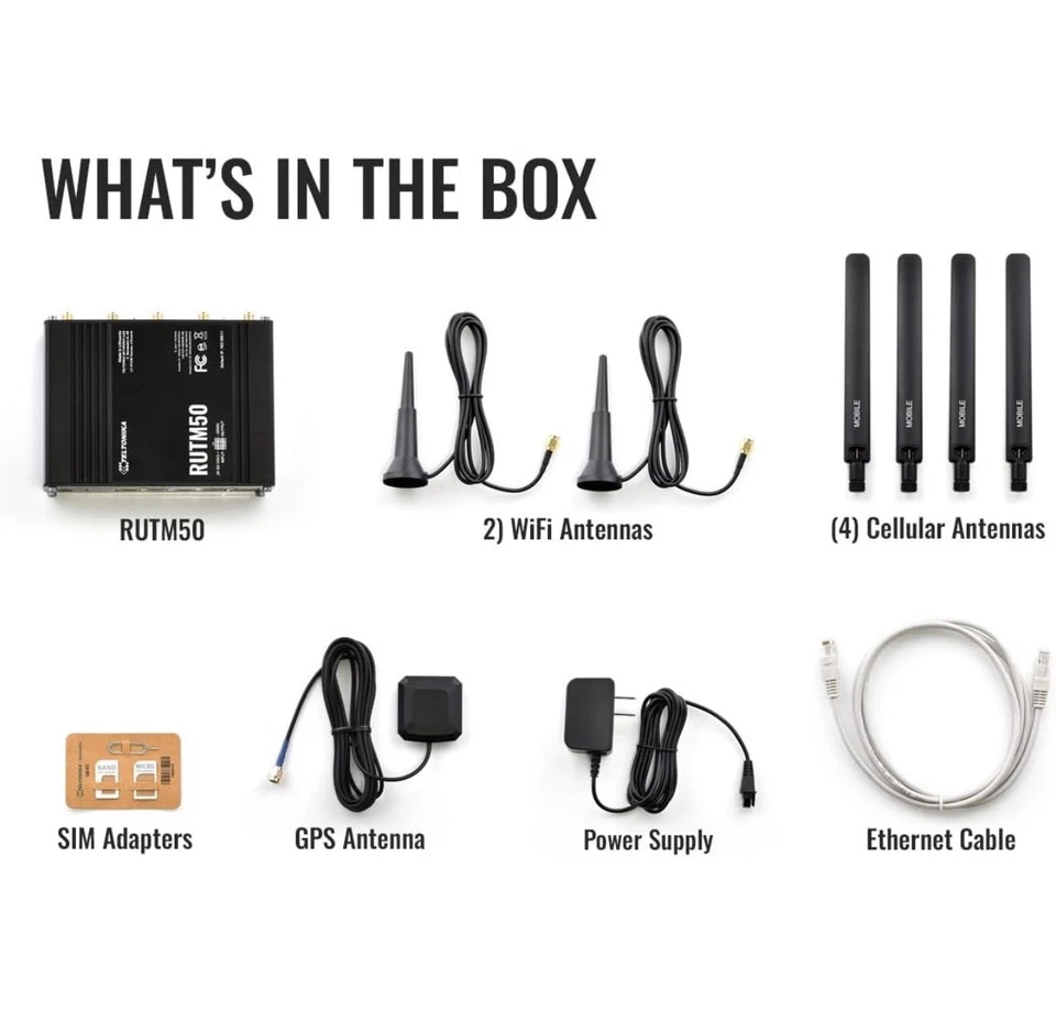 Teltonika RUTM50 5G Industrial Cellular Router - Dual Sim Failover, Gigabit - Image 4 of 4