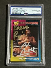 RAZOR RAMON & RICK MARTEL 1995 WWF MAGAZINE SIGNED AUTOGRAPHED CARD PSA/DNA