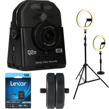 Zoom Q2n-4K Handy Video Recorder with XY Microphone Ring Light and SD Card Kit