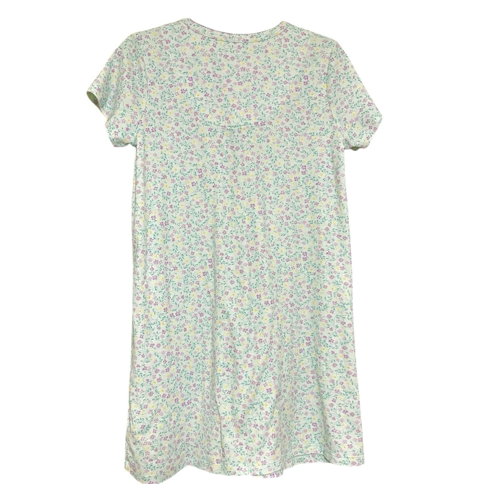 Camisa de Noche Karen Neuburger Encore Azul Ditsy Floral Talla Pequeña Rosa Amarilla Foto 2 de 4