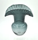 Vintage Blenko Glass Vase - Design #390 - Charcoal