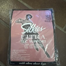 Vintage Silkies Ultra TLC Support Pantyhose Queen Beige 100502 Made in USA 5q 
