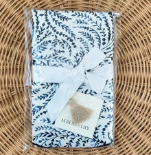 NEW Serena  Lily Priano Sateen Standard Pillow Sham-Navy Blue