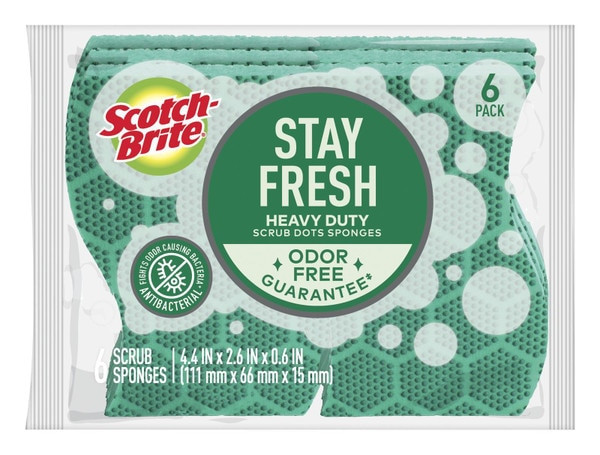 Scotch-Brite Heavy Duty Scrub Dots Sponge with Stay Fresh Tech 4-Pack