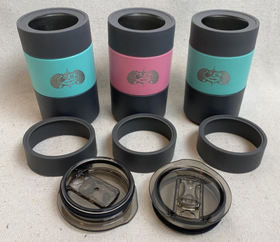 Toadfish Non-Tipping Can Beverage Coolers with Smart Grip lot of 3 (11 pcs)