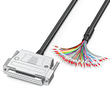 DB37 Female Connector to Bare Wire with Cable Marker, DB37 Adapter, 37 Pin Seria