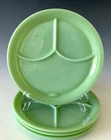 Set/4 Fire King Jadeite Divided Plates w/ Tab Vintage Oven Ware Restaurant Grill