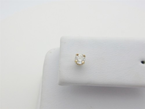 14k Mens Diamond Stud Earring Single Solid Gold Natural Diamond Pierced 3.5mm